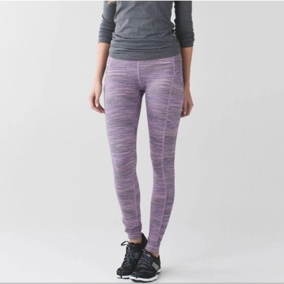 Lululemon Speed Tight IV Space Dye Camo Tender Violet Black Grape Size 4 - Picture 1 of 4